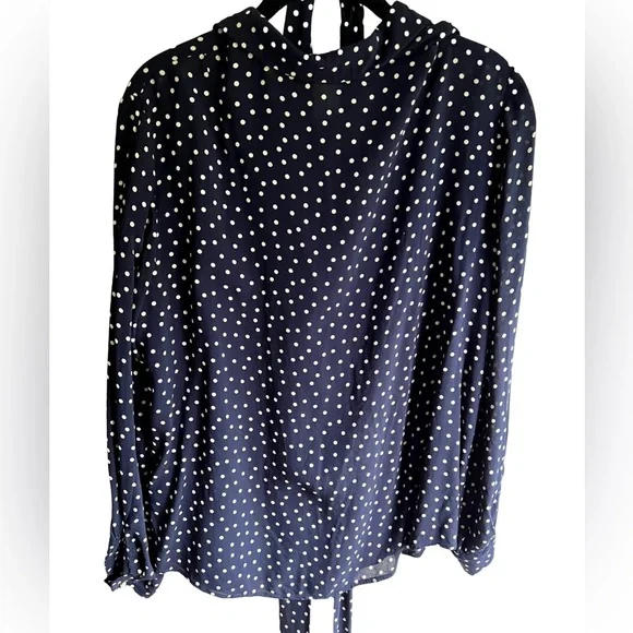 Emerson Fry Ribbons Blouse, Navy Dot - Picture 5 of 5